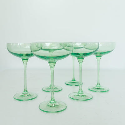 Estelle Colored Champagne Coupe Stemware - Set of 6 {Mint Green}