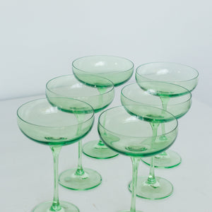 Estelle Colored Champagne Coupe Stemware - Set of 6 {Mint Green}