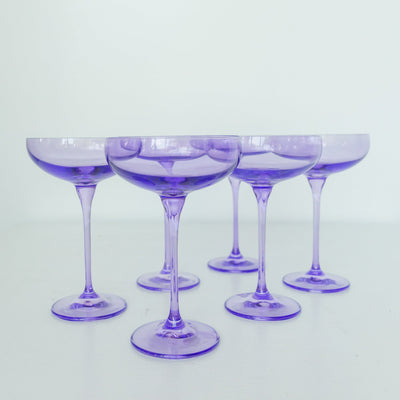 Estelle Colored Champagne Coupe Stemware - Set of 6 {Lavender}