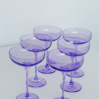 Estelle Colored Champagne Coupe Stemware - Set of 6 {Lavender}
