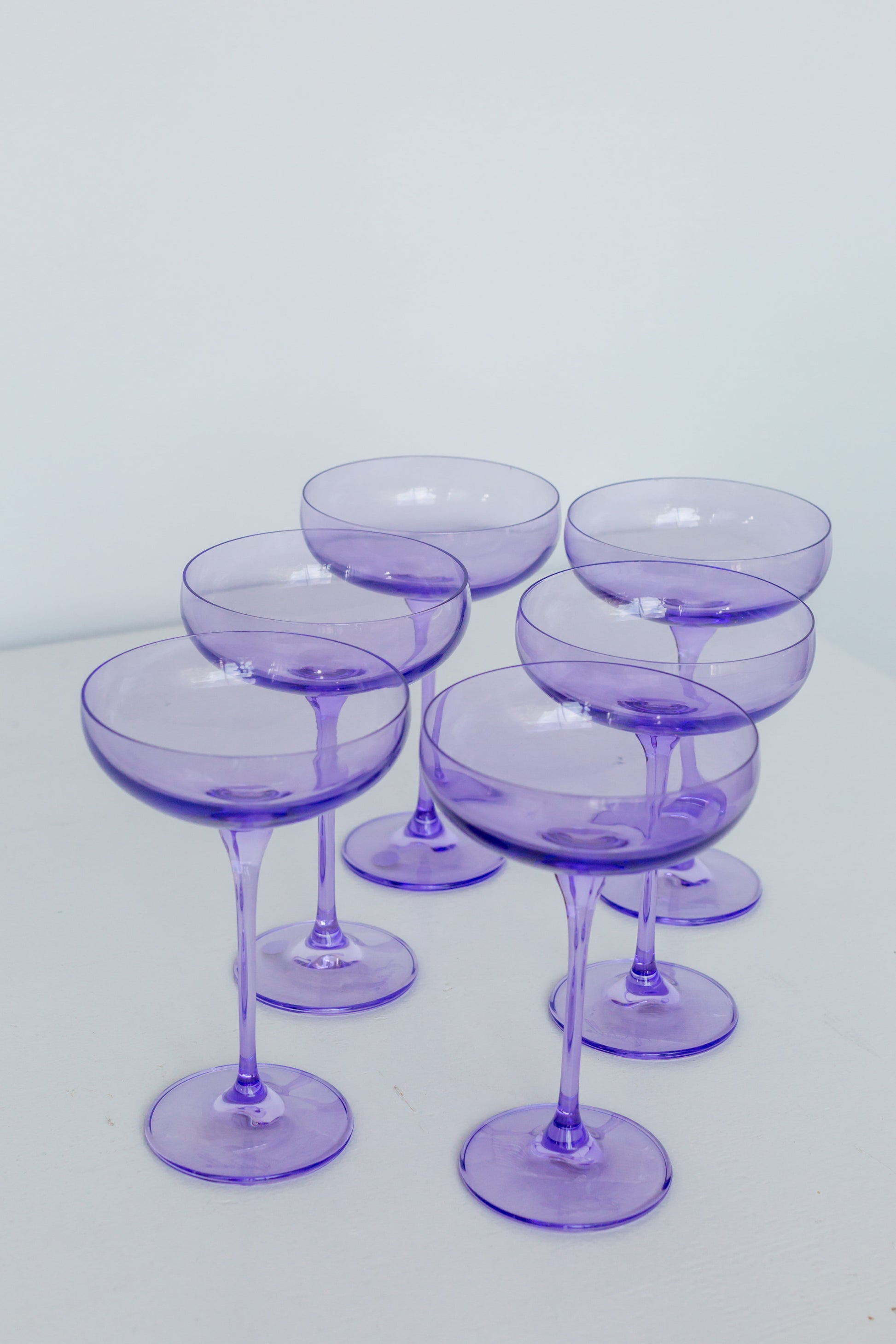 Estelle Colored Champagne Coupe Stemware - Set of 6 {Lavender}