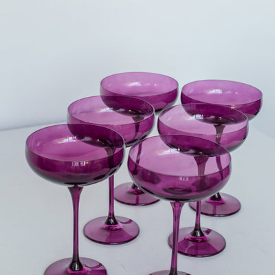 Estelle Colored Champagne Coupe Stemware - Set of 6 {Amethyst}