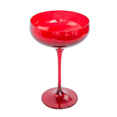 Estelle Colored Champagne Coupe Stemware - Set of 2 {Red}