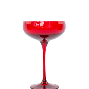 Estelle Colored Champagne Coupe Stemware - Set of 2 {Red}