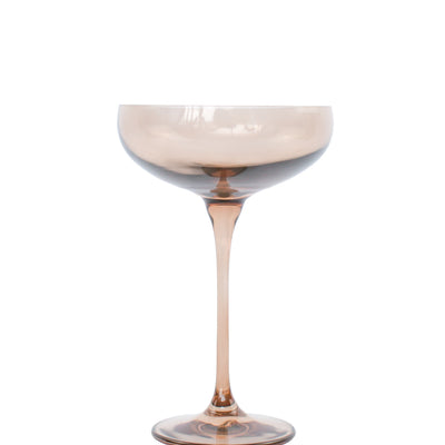 Estelle Colored Champagne Coupe Stemware - Set of 2 {Mocha Mousse (Our Amber Smoke)}