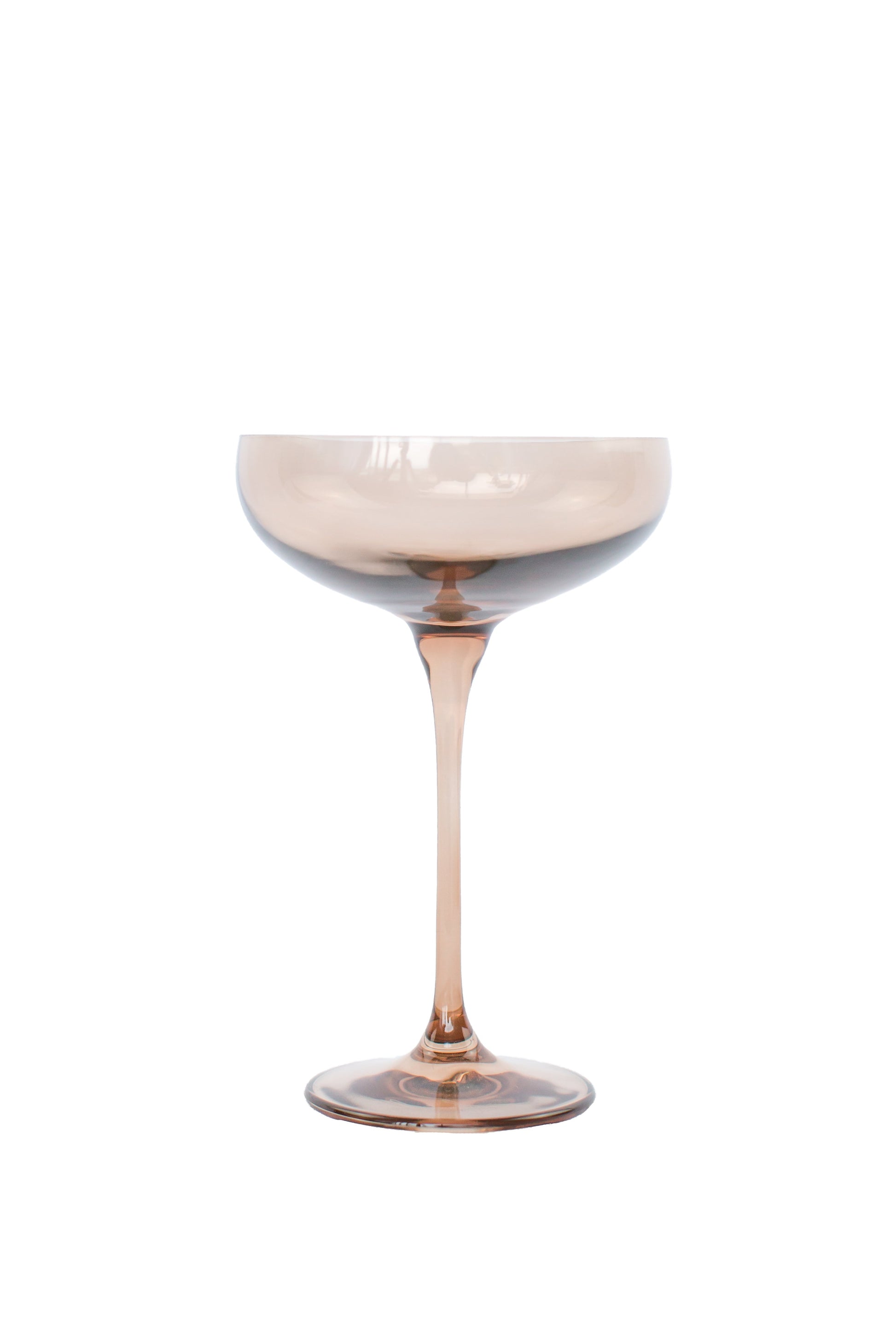 Estelle Colored Champagne Coupe Stemware - Set of 2 {Mocha Mousse (Our Amber Smoke)}