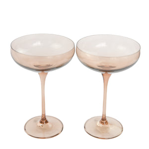 Estelle Colored Champagne Coupe Stemware - Set of 2 {Mocha Mousse (Our Amber Smoke)}