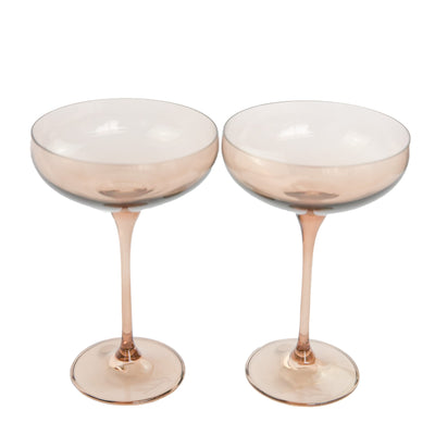 Estelle Colored Champagne Coupe Stemware - Set of 2 {Mocha Mousse (Our Amber Smoke)}