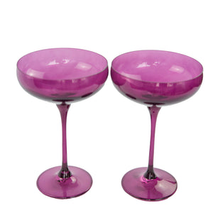 Estelle Colored Champagne Coupe Stemware - Set of 2 {Amethyst}