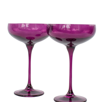 Estelle Colored Champagne Coupe Stemware - Set of 2 {Amethyst}