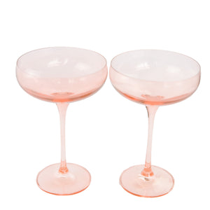 Estelle Colored Champagne Coupe Stemware - Set of 2 {Blush Pink}