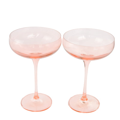 Estelle Colored Champagne Coupe Stemware - Set of 2 {Blush Pink}