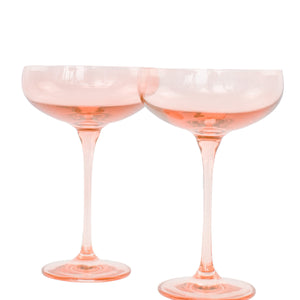 Estelle Colored Champagne Coupe Stemware - Set of 2 {Blush Pink}