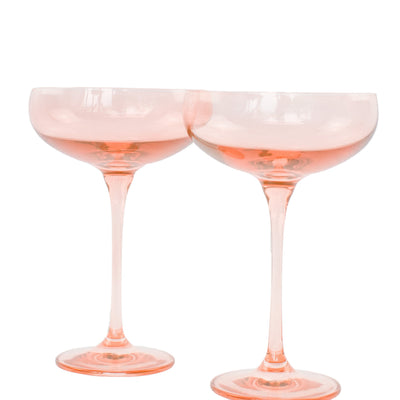 Estelle Colored Champagne Coupe Stemware - Set of 2 {Blush Pink}