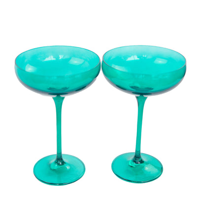 Estelle Colored Champagne Coupe Stemware - Set of 2 {Emerald Green}