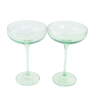 Estelle Colored Champagne Coupe Stemware - Set of 2 {Mint Green}