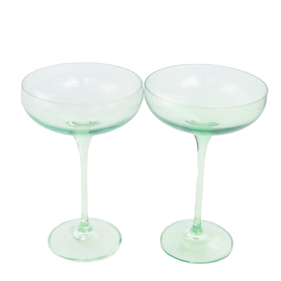 Estelle Colored Champagne Coupe Stemware - Set of 2 {Mint Green}