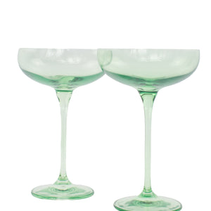 Estelle Colored Champagne Coupe Stemware - Set of 2 {Mint Green}