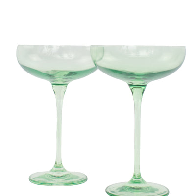 Estelle Colored Champagne Coupe Stemware - Set of 2 {Mint Green}