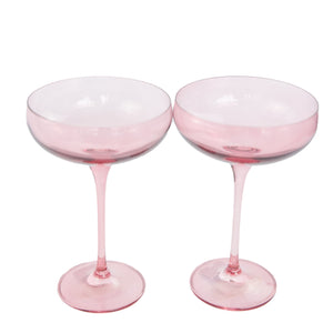 Estelle Colored Champagne Coupe Stemware - Set of 2 {Rose}