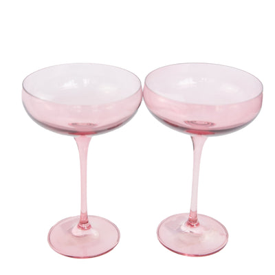 Estelle Colored Champagne Coupe Stemware - Set of 2 {Rose}