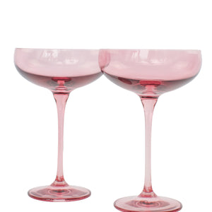 Estelle Colored Champagne Coupe Stemware - Set of 2 {Rose}