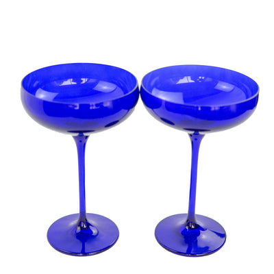 Estelle Colored Champagne Coupe Stemware - Set of 2 {Royal Blue}