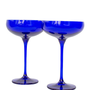 Estelle Colored Champagne Coupe Stemware - Set of 2 {Royal Blue}