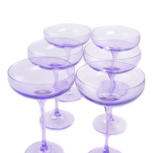 Estelle Colored Champagne Coupe Stemware - Set of 6 {Lavender}