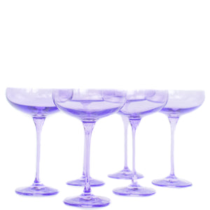 Estelle Colored Champagne Coupe Stemware - Set of 6 {Lavender}
