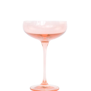 Estelle Colored Champagne Coupe Stemware - Set of 6 {Blush Pink}