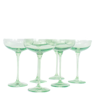 Estelle Colored Champagne Coupe Stemware - Set of 6 {Mint Green}