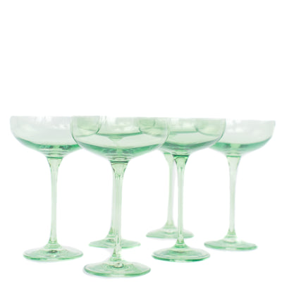 Estelle Colored Champagne Coupe Stemware - Set of 6 {Mint Green}