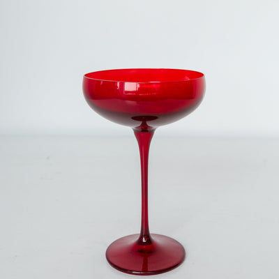 Estelle Colored Champagne Coupe Stemware - Set of 6 {Red}