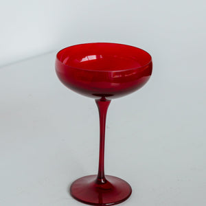 Estelle Colored Champagne Coupe Stemware - Set of 2 {Red}