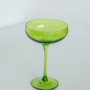 Estelle Colored Champagne Coupe Stemware - Set of 2 {Forest Green}
