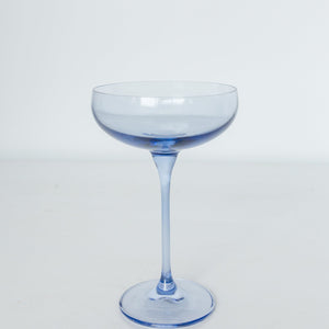 Estelle Colored Champagne Coupe Stemware - Set of 6 {Cobalt Blue}