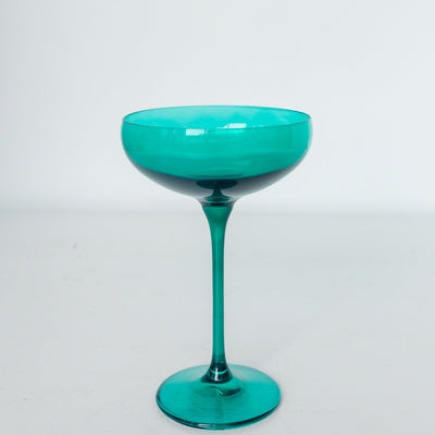 Estelle Colored Champagne Coupe Stemware - Set of 6 {Emerald Green}