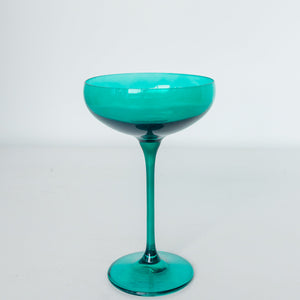 Estelle Colored Champagne Coupe Stemware - Set of 2 {Emerald Green}