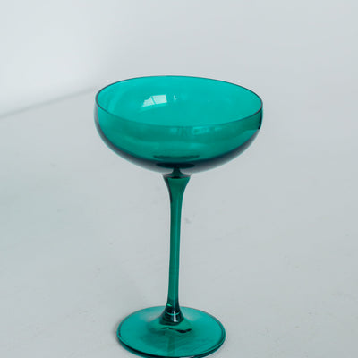 Estelle Colored Champagne Coupe Stemware - Set of 2 {Emerald Green}