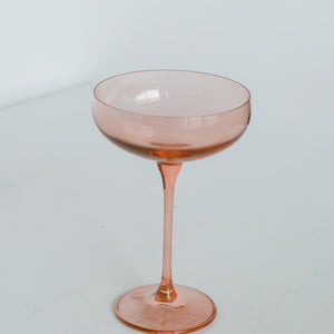 Estelle Colored Champagne Coupe Stemware - Set of 6 {Blush Pink}