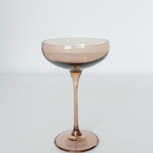 Estelle Colored Champagne Coupe Stemware - Set of 2 {Mocha Mousse (Our Amber Smoke)}