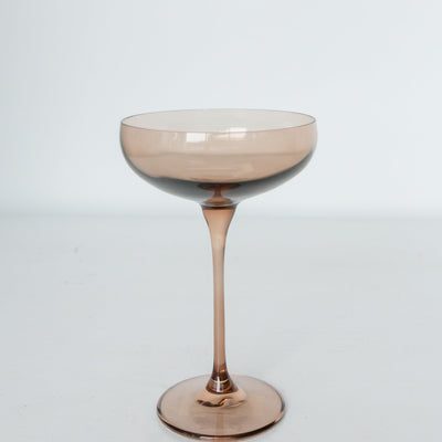 Estelle Colored Champagne Coupe Stemware - Set of 2 {Mocha Mousse (Our Amber Smoke)}