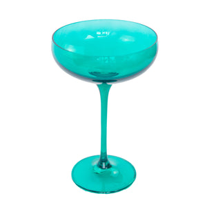 Estelle Colored Champagne Coupe Stemware - Set of 6 {Emerald Green}