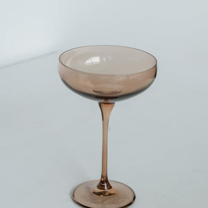 Estelle Colored Champagne Coupe Stemware - Set of 2 {Mocha Mousse (Our Amber Smoke)}