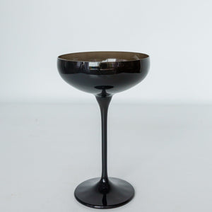Estelle Colored Champagne Coupe Stemware - Set of 2 {Black Onyx}