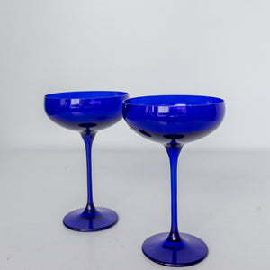 Estelle Colored Champagne Coupe Stemware - Set of 2 {Royal Blue}