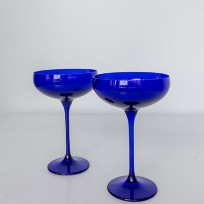 Estelle Colored Champagne Coupe Stemware - Set of 2 {Royal Blue}