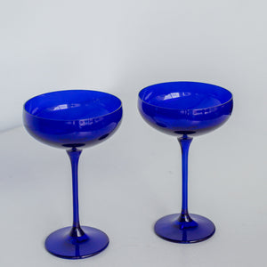 Estelle Colored Champagne Coupe Stemware - Set of 2 {Royal Blue}