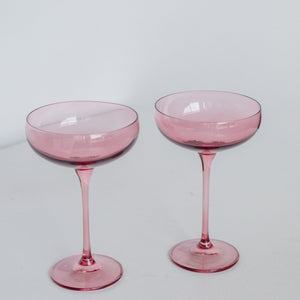 Estelle Colored Champagne Coupe Stemware - Set of 2 {Rose}